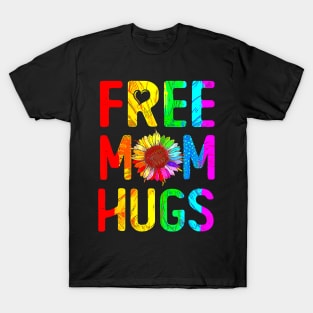 Free Mom Hugs Gay Pride Lgbt Daisy Rainbow Flower Mother Day T-Shirt